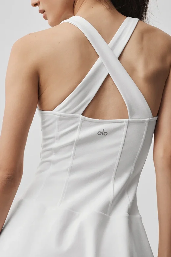 Vestido de tenis tipo corsé «Airbrush Sparks Fly» - Blanco