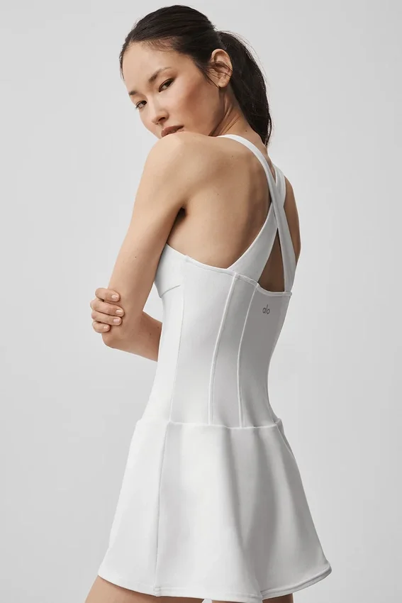 Vestido de tenis tipo corsé «Airbrush Sparks Fly» - Blanco