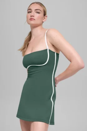 Vestido entallado Airbrush - Verde trébol/Blanco