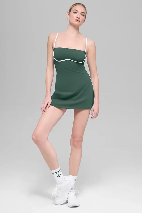Vestido entallado Airbrush - Verde trébol/Blanco