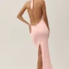 Vestido largo con cuello halter «Summer Soiree» - Rosa soleado