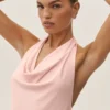 Vestido largo con cuello halter «Summer Soiree» - Rosa soleado