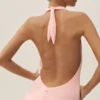 Vestido largo con cuello halter «Summer Soiree» - Rosa soleado