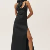 Vestido largo «Riviera» de mezcla de lino - Negro