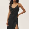 Vestido largo «Riviera» de mezcla de lino - Negro