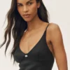 Vestido largo «Riviera» de mezcla de lino - Negro