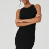 Vestido «Warm Nights» sin costuras y de canalé - Negro