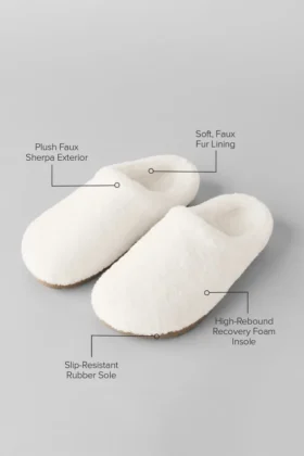 Zapatillas de casa de recuperación Sherpa – Marfil